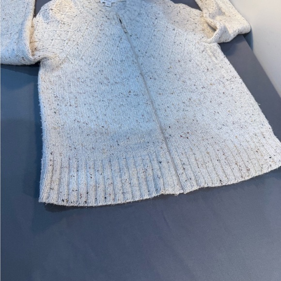 Dressbarn Full Zip Sweater  Blue, Black, White Tweed, Size XL Acrylic/Wool Blend - Picture 8 of 16